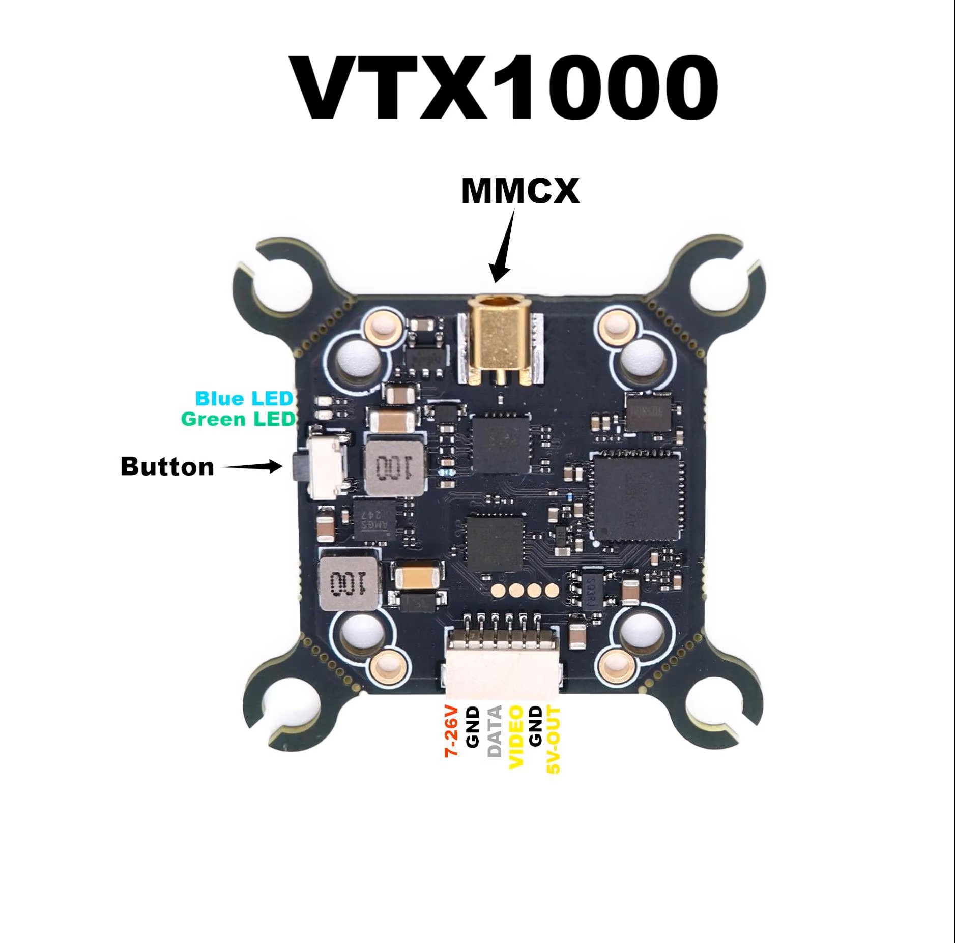 B-CUBE 5.8G VTX 800 1000 1600  - огляд і ціна Geprc Rad Vtx 5.8G 2.5W